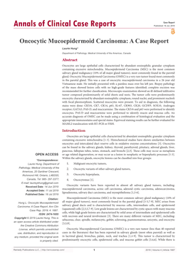 Oncocytic Mucoepidermoid Carcinoma: a Case Report