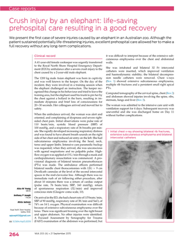 Crush Injury by an Elephant: Life-Saving Prehospital Care Resulting in a Good Recovery