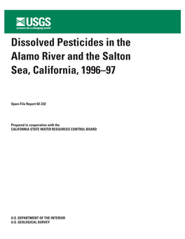 Dissolved Pesticides in the Alamo River and the Salton Sea, California, 1996–97