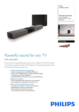 HTL2160S/12 Philips Soundbar Speaker