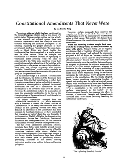 Constitutional Amendments That Never Were