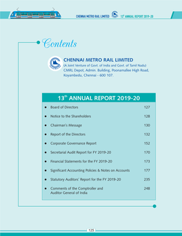 CMRL 13 Th Annual Report 2019-2020