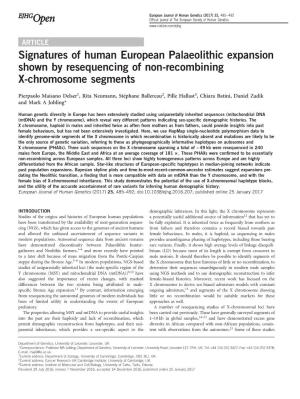 Signatures of Human European Palaeolithic Expansion Shown by Resequencing of Non-Recombining X-Chromosome Segments
