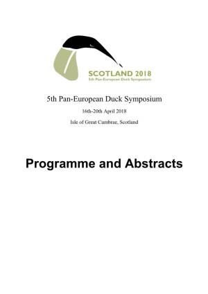 Programme and Abstracts THANKS to OUR SPONSORS!