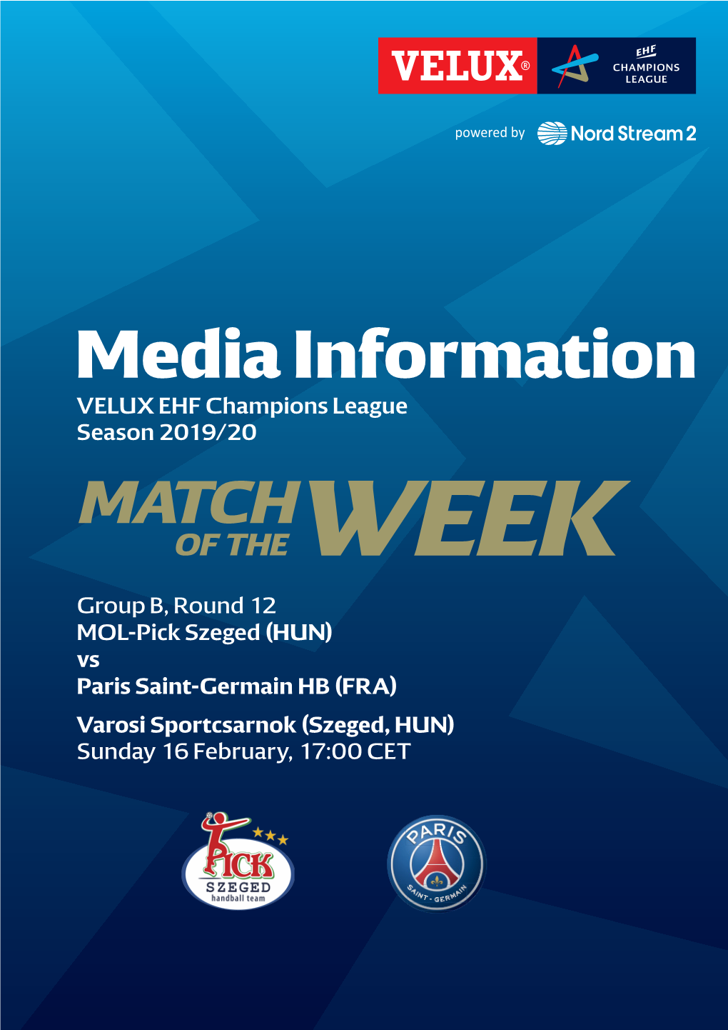 Media Information VELUX EHF Champions League Season 2019/20