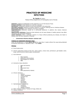 Practice of Medicine Infections