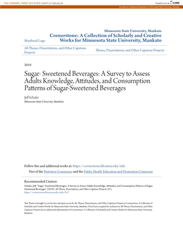 Sugar- Sweetened Beverages: a Survey to Assess Adults Knowledge