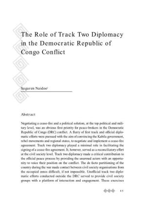 The Role of Track Two Diplomacy in the Democratic Republic of Congo Conflict