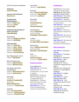 SDFP Endorsement Cheatsheet US Senate Dianne Feinstein Insurance