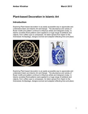 Plant-Based Decoration in Islamic Art