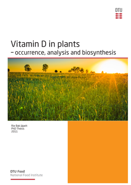 Vitamin D in Plants – Occurrence, Analysis and Biosynthesis