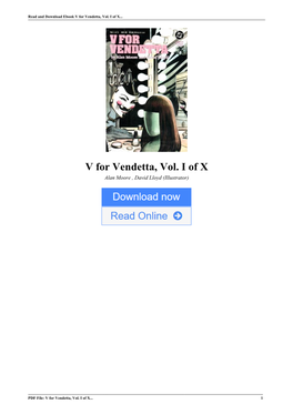 V for Vendetta, Vol. I of X by Alan Moore , David Lloyd (Illustrator)