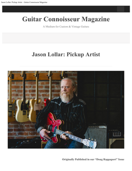 Jason Lollar: Pickup Artist – Guitar Connoisseur Magazine
