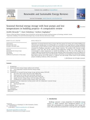 Seasonal Thermal Energy Storage with Heat Pumps and Low Temperatures in Building Projects—A Comparative Review