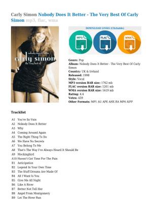 Carly Simon Nobody Does It Better - the Very Best of Carly Simon Mp3, Flac, Wma