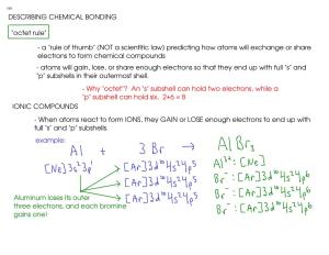 DESCRIBING CHEMICAL BONDING "Octet Rule"
