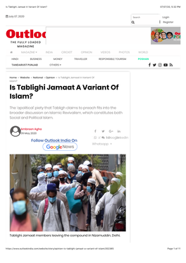 Is Tablighi Jamaat a Variant of Islam? 07/07/20, 5�32 PM