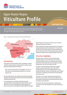 Upper Hunter Region Viticulture Profile FACTSHEET NO.5
