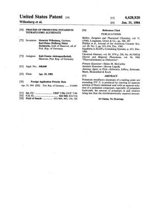 United States Patent (19) (1) 4,428,920 Willenberg Et Al