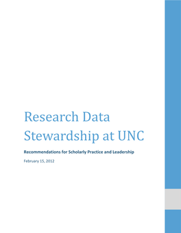 Research Data Stewardship at UNC