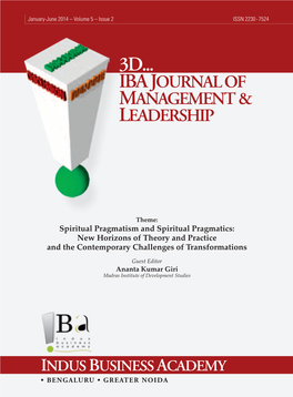 3D... IBA Journal of Management & Leadership