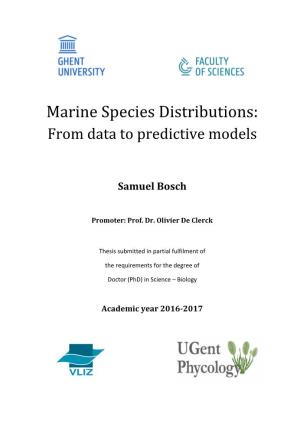 Marine Species Distributions: from Data to Predictive Models