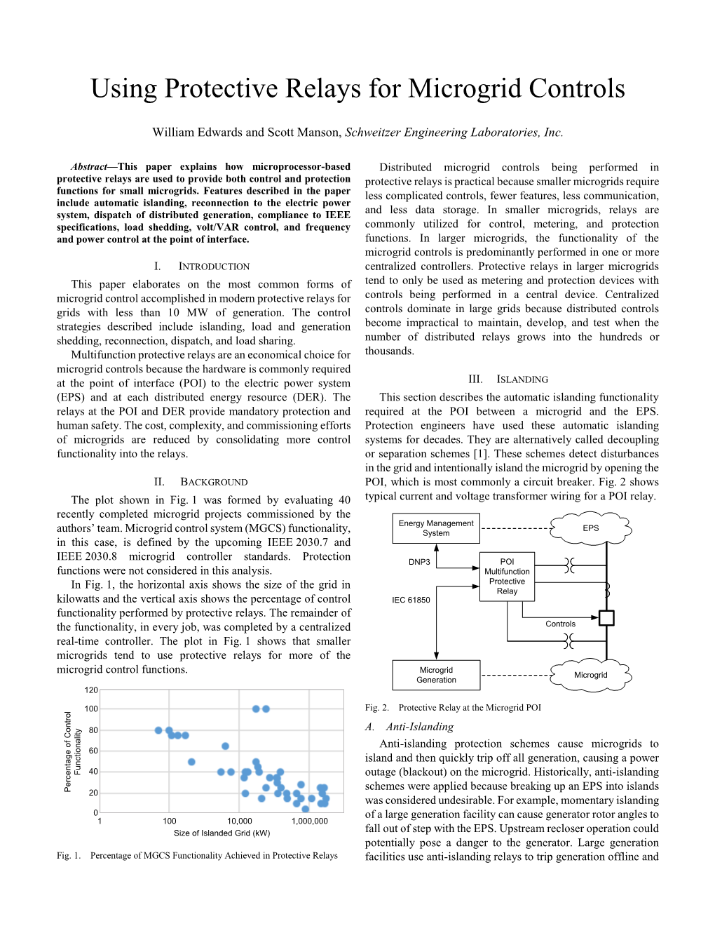 Using Protective Relays for Microgrid Controls