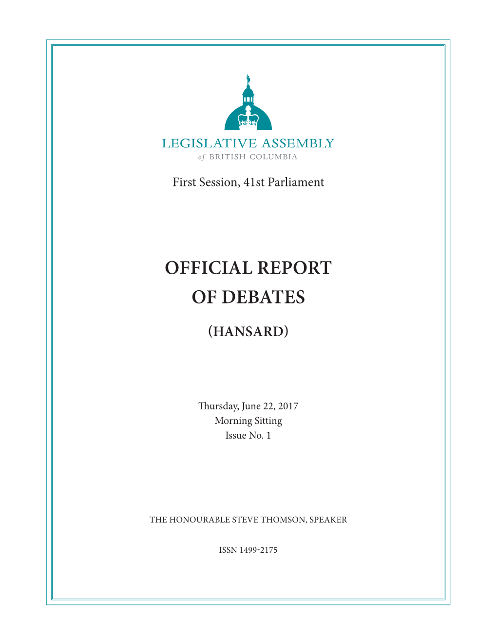 Official Report of Debates