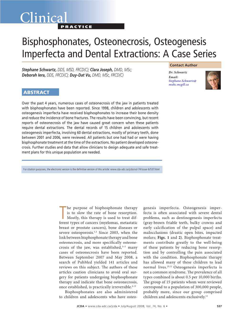 Bisphosphonates, Osteonecrosis, Osteogenesis Imperfecta and Dental Extractions: a Case Series