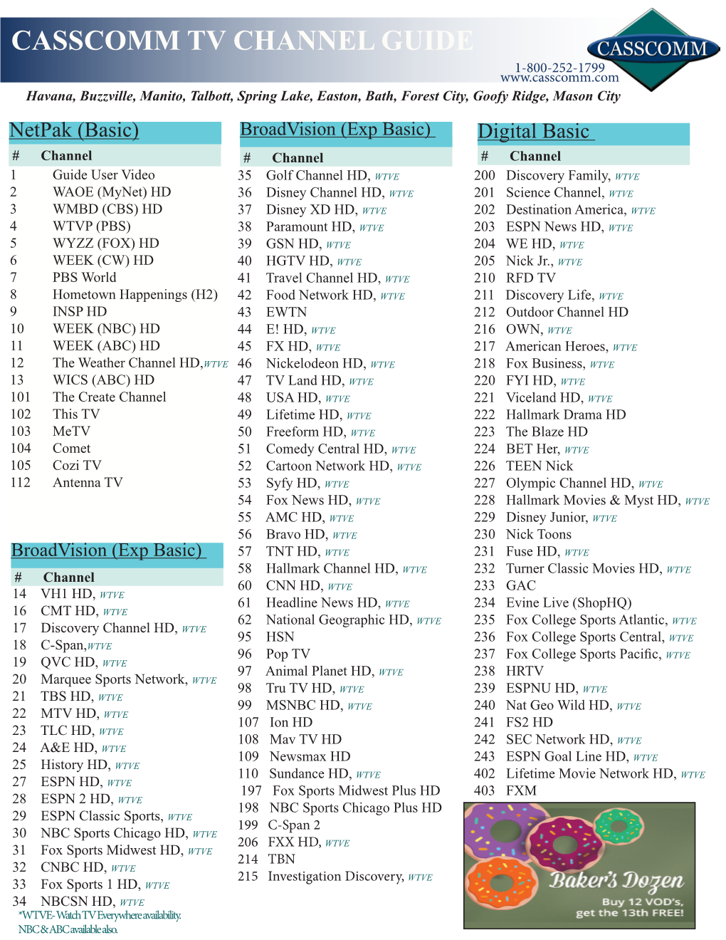 Casscomm Tv Channel Guide