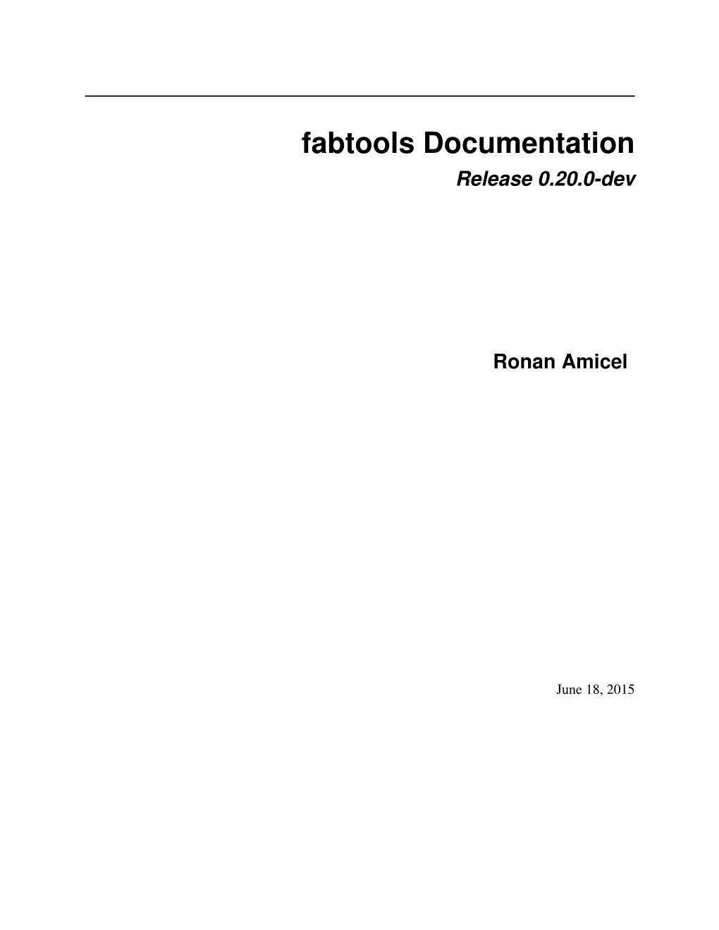 Fabtools Documentation Release 0.20.0-Dev