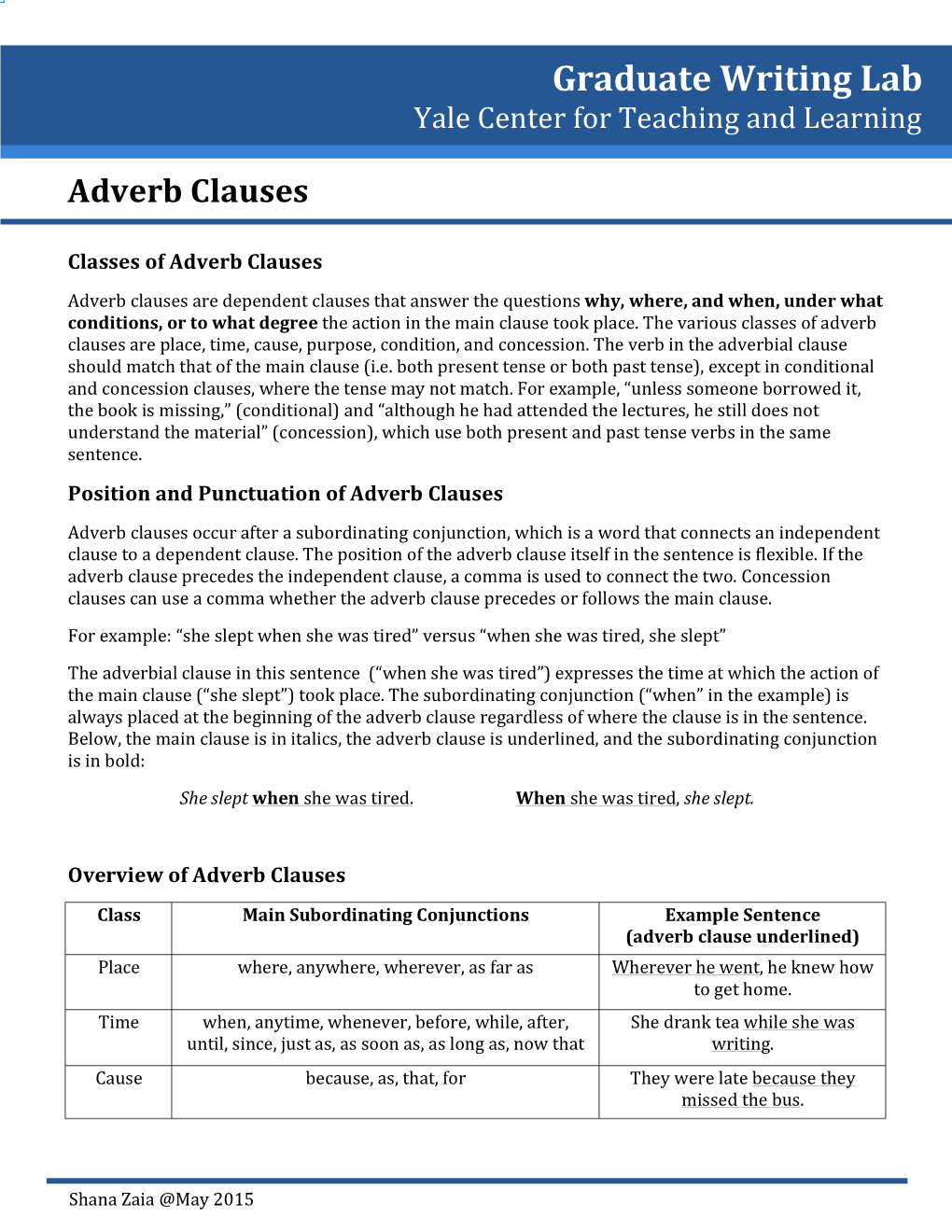 Adverb Clauses