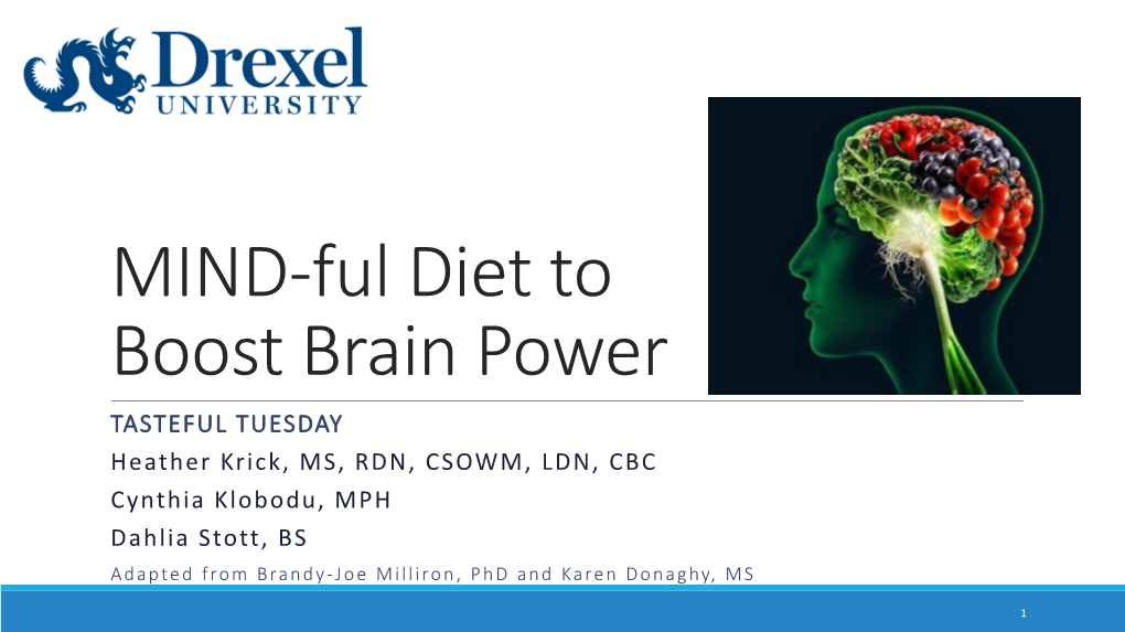 MIND-Ful Diet to Boost Brain Power