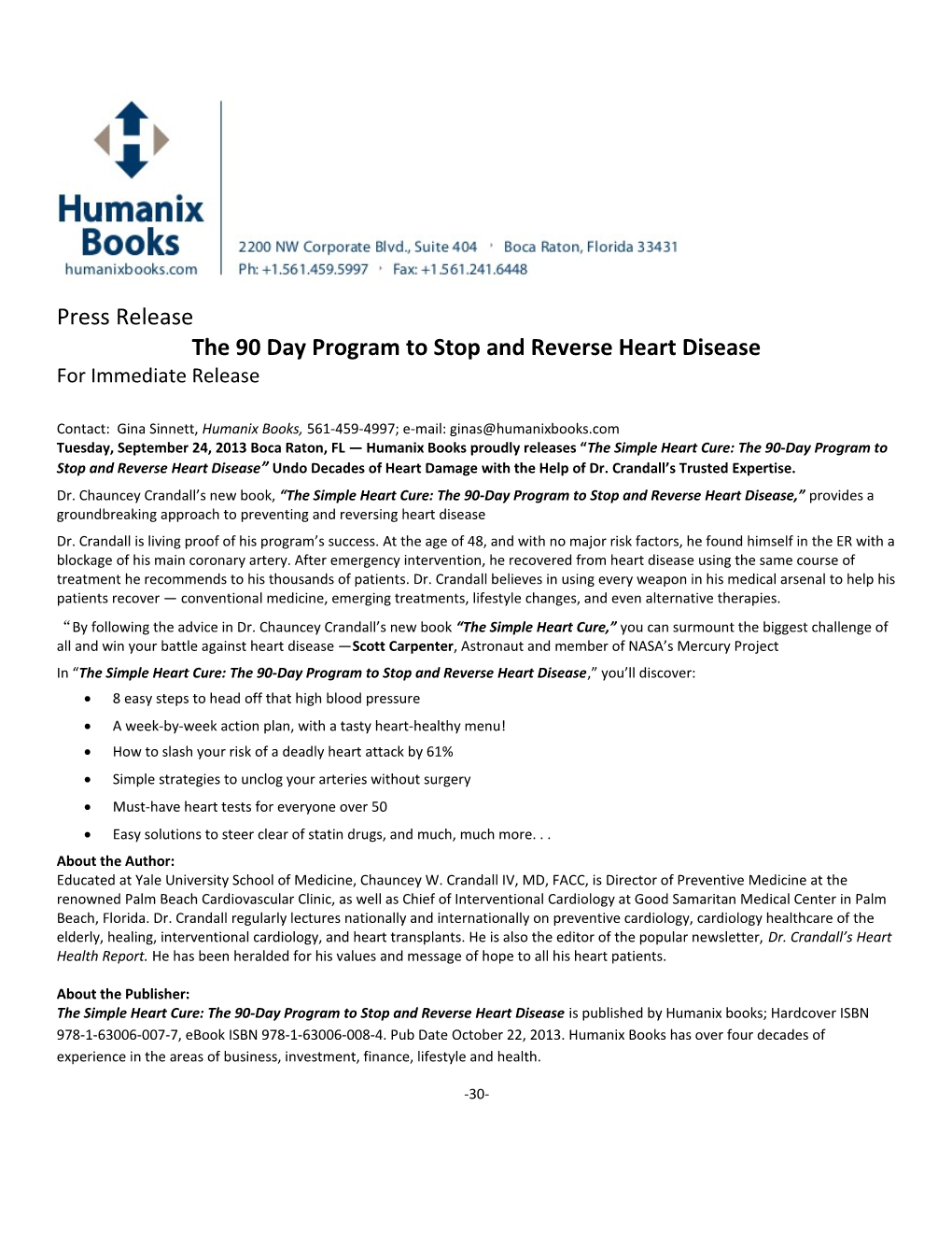 The 90 Day Program to Stop and Reverse Heart Disease