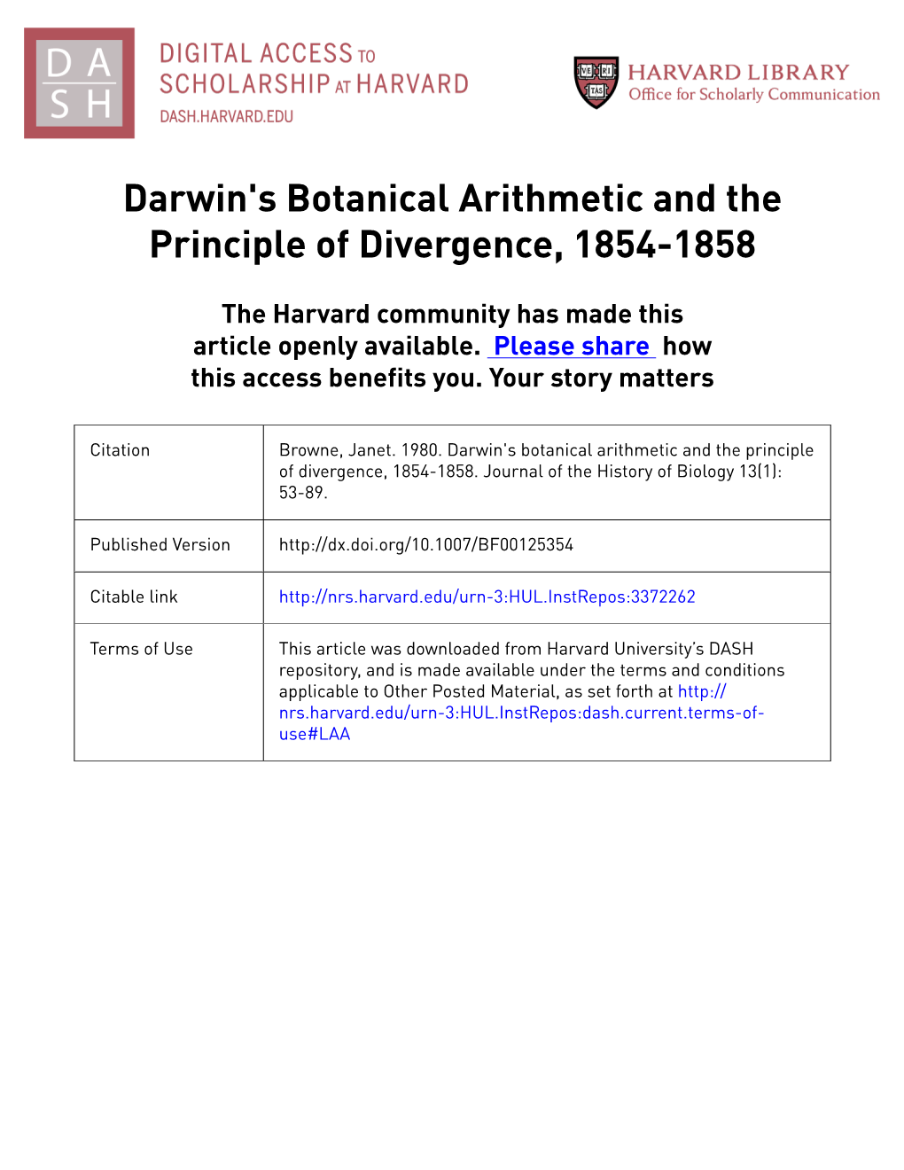 Darwin's Botanical Arithmetic and the 