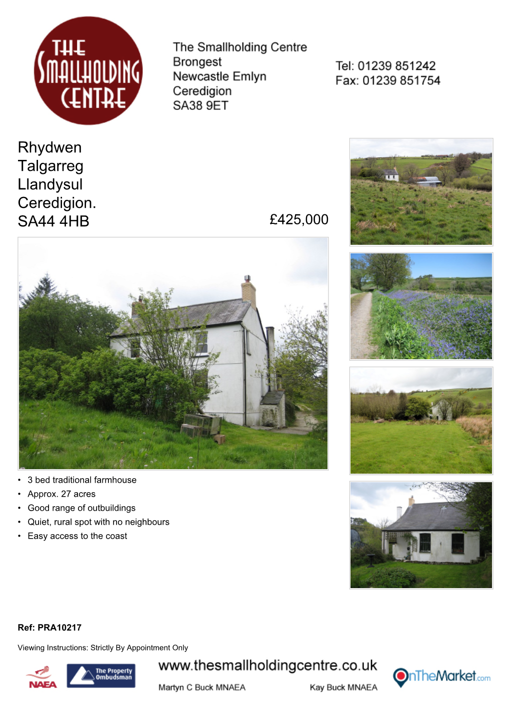 Rhydwen Talgarreg Llandysul Ceredigion. SA44 4HB £425,000