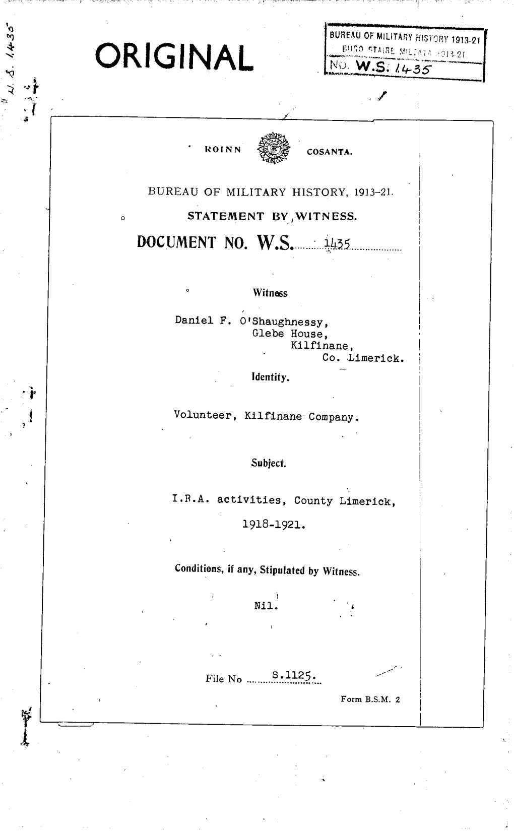 Roinn Cosanta. Bureau of Military History, 1913-21