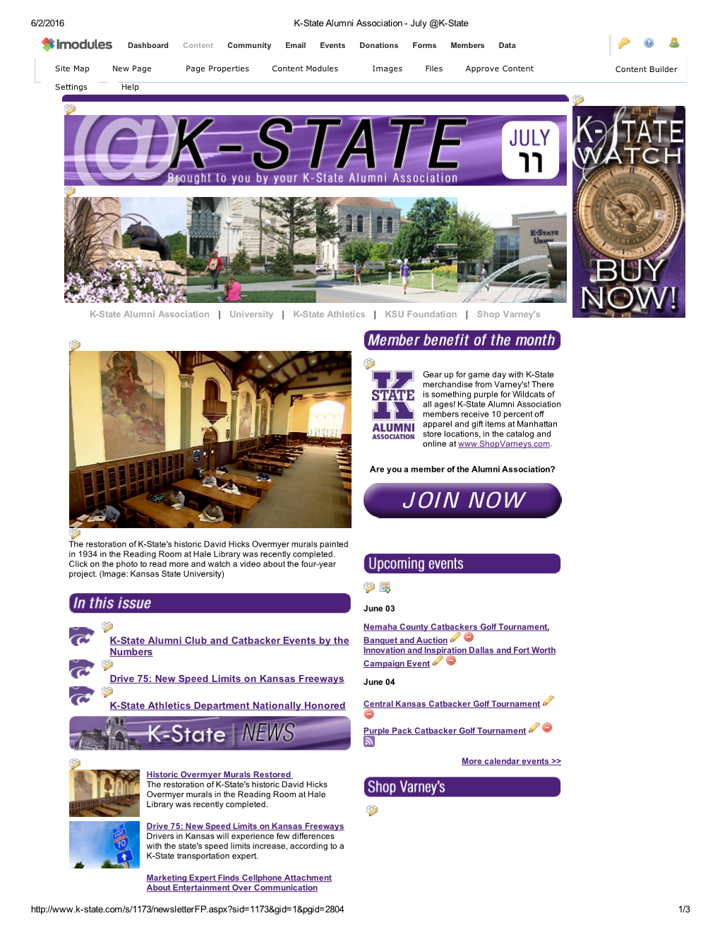 6/2/2016 Kstate Alumni Association July @Kstate