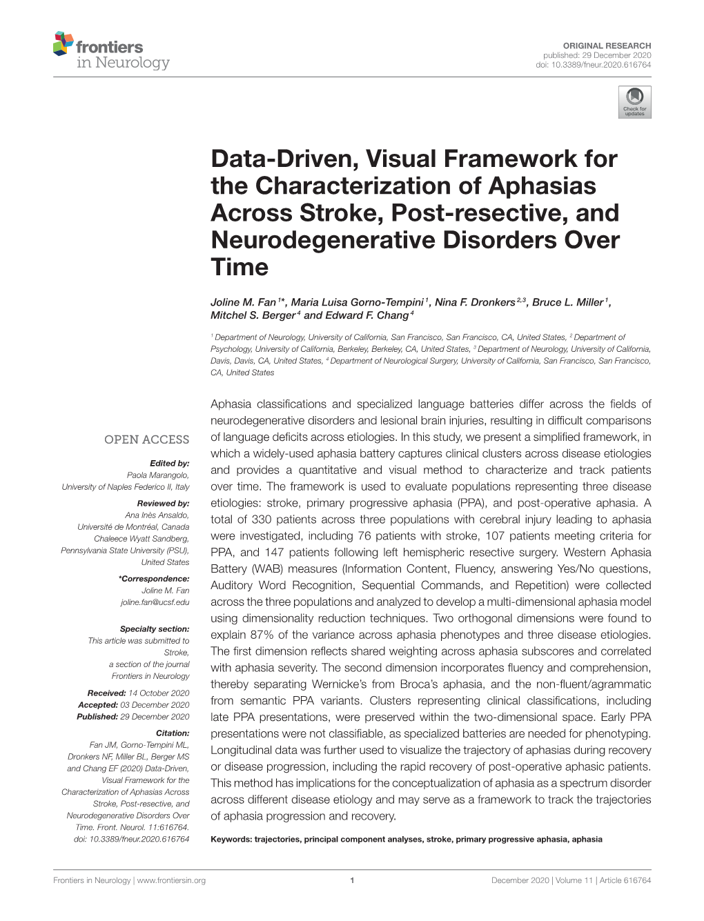 Data-Driven, Visual Framework for the Characterization of Aphasias Across Stroke, Post-Resective, and Neurodegenerative Disorders Over Time