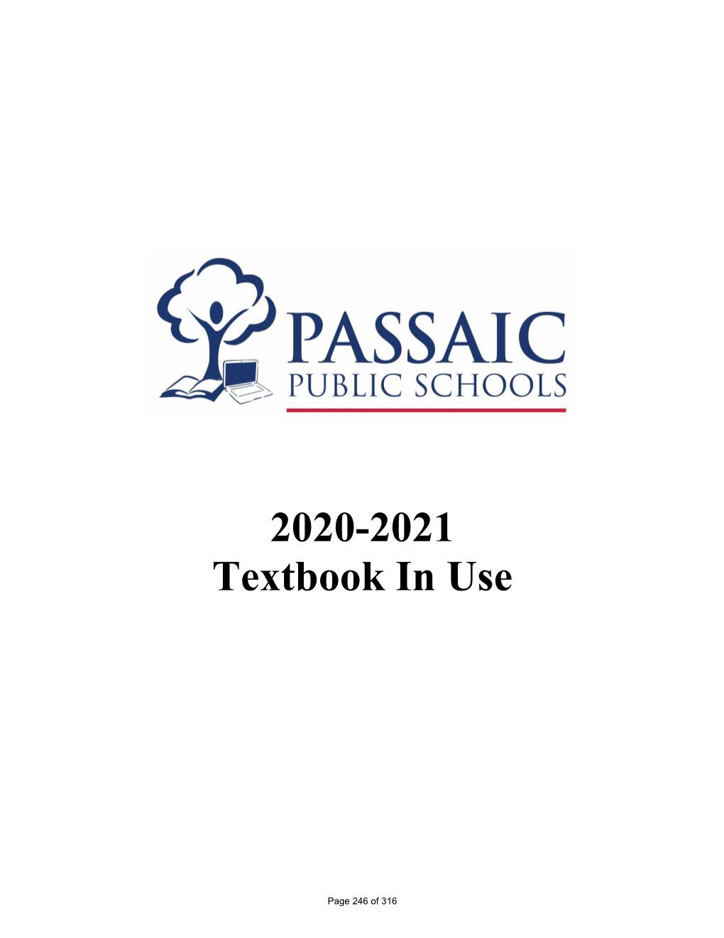 2020-2021 Textbook in Use