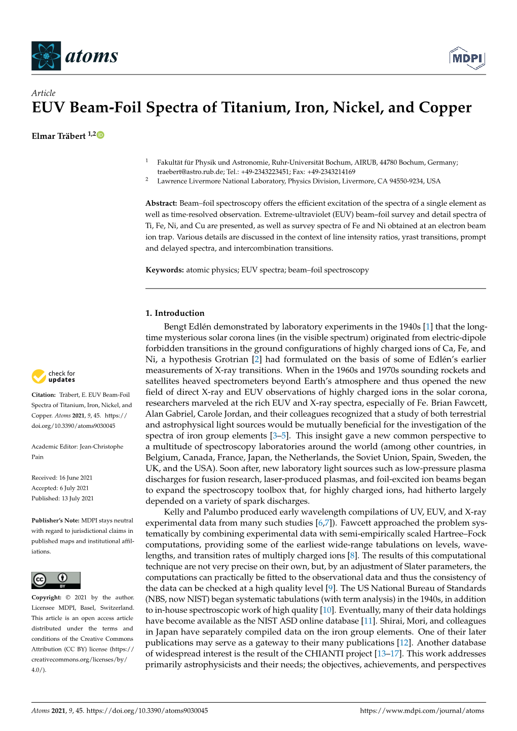 EUV Beam-Foil Spectra of Titanium, Iron, Nickel, and Copper