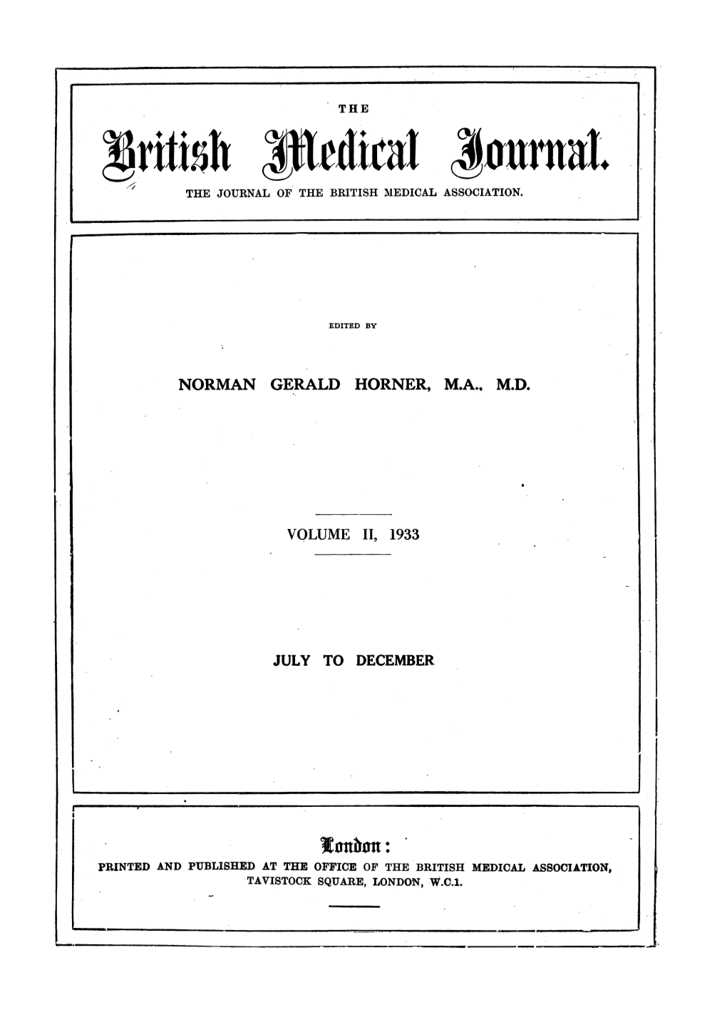 Norman Gerald Horner, M.A., M.D