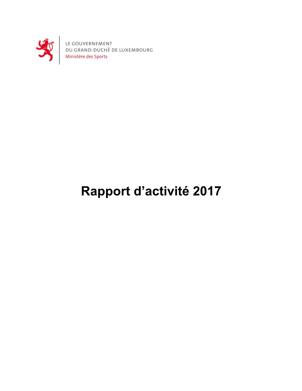 Rapport D'activité 2017