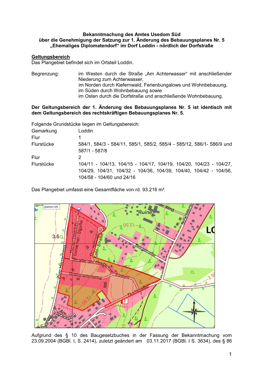 Bekanntmachung Der Gemeinde Seebad Zempin