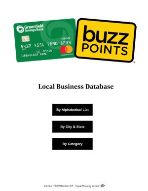 Local Business Database Local Business Database: Alphabetical Listing