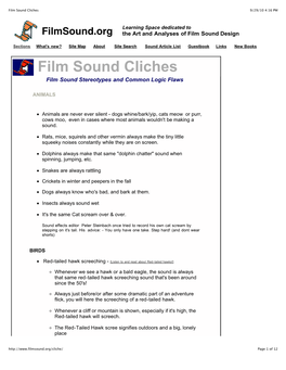 Film Sound Cliches 9/29/10 4:16 PM