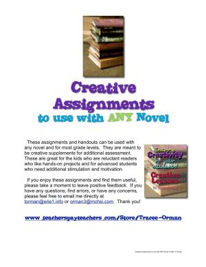 Creative Assignments to Use with ANY Novel