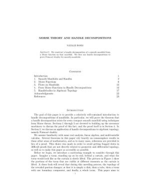 Morse Theory and Handle Decompositions