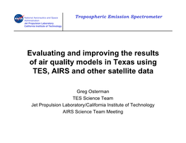 Evaluation and Improving the Results of Airs Quality Models in Texas