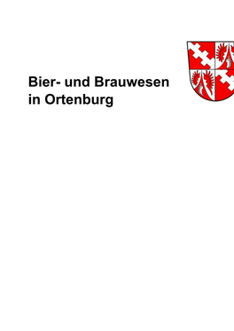 Bier Und Brauwesen in Ortenburg